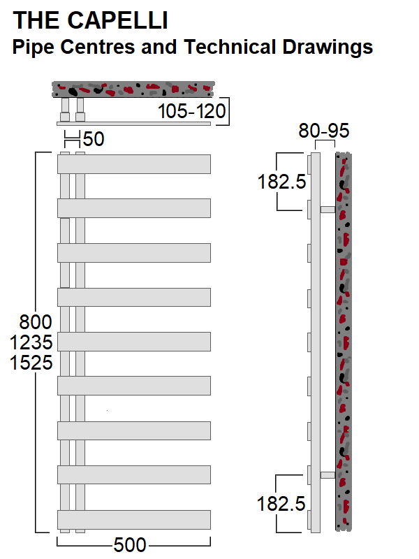 Capelli Stainless Steel Towel Rail 1525 x 500